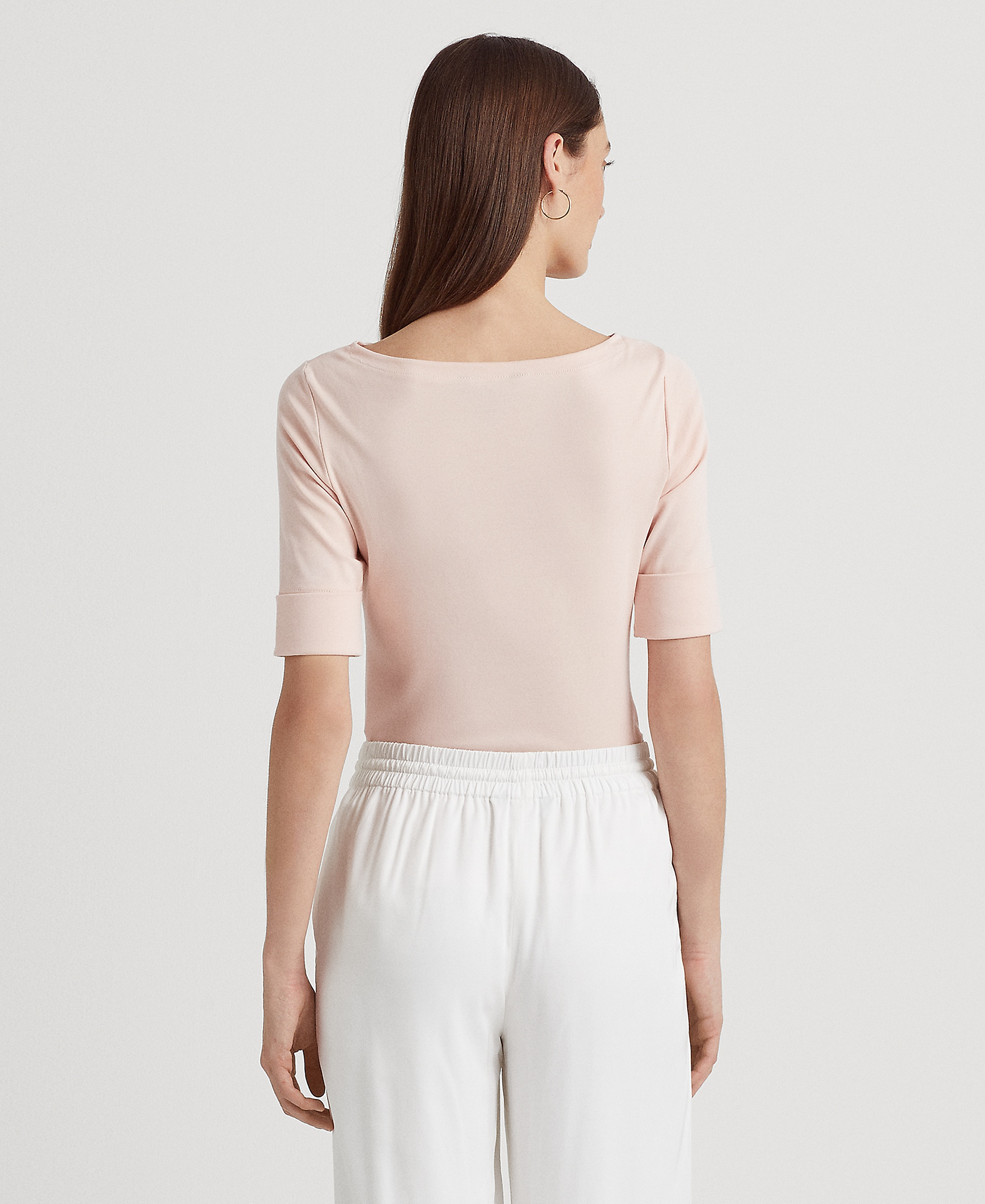 Lauren Ralph Lauren Stretch Boatneck Top - Rose