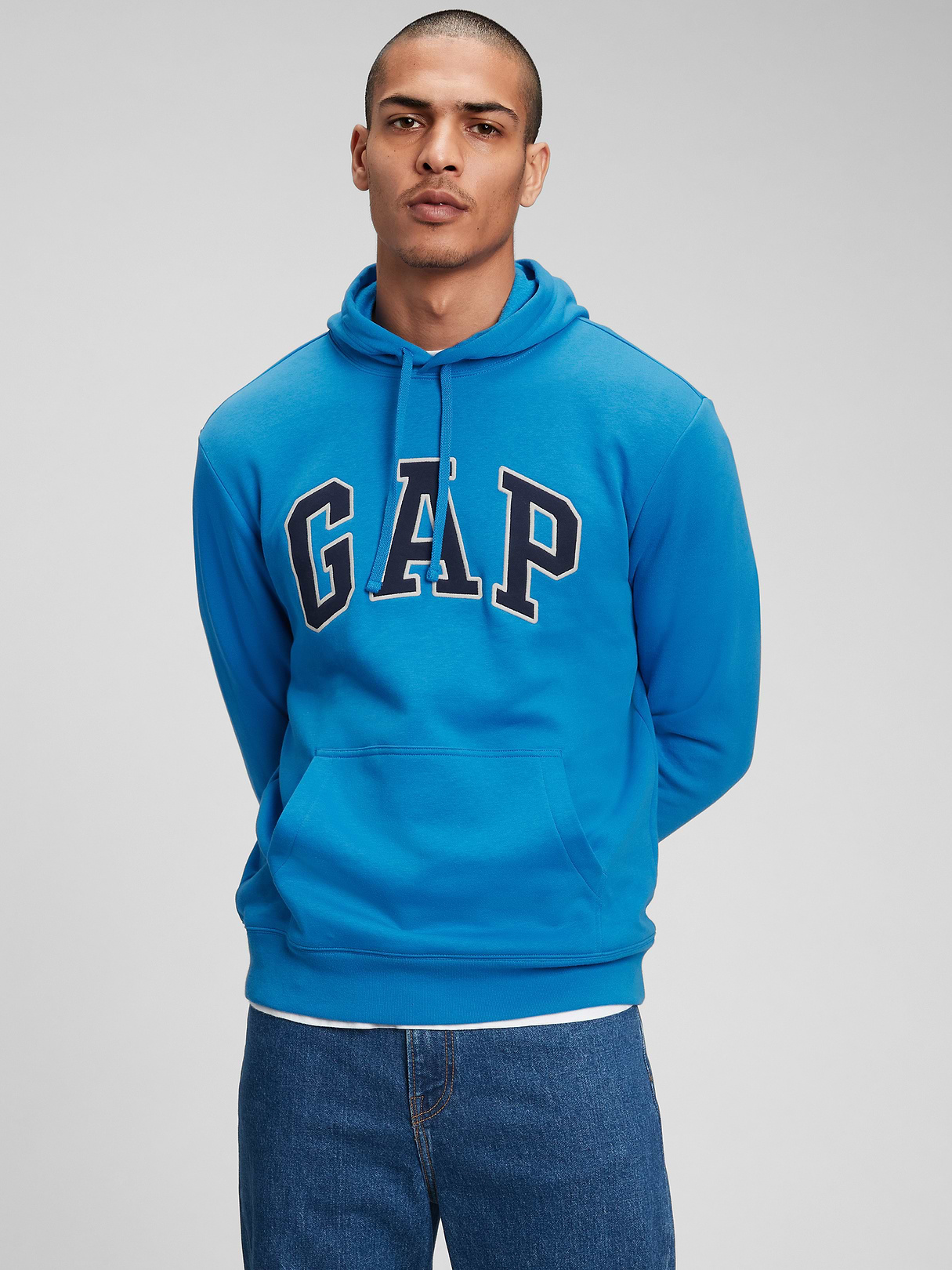 Adult VintageSoft Arch Logo Hoodie - precious blue