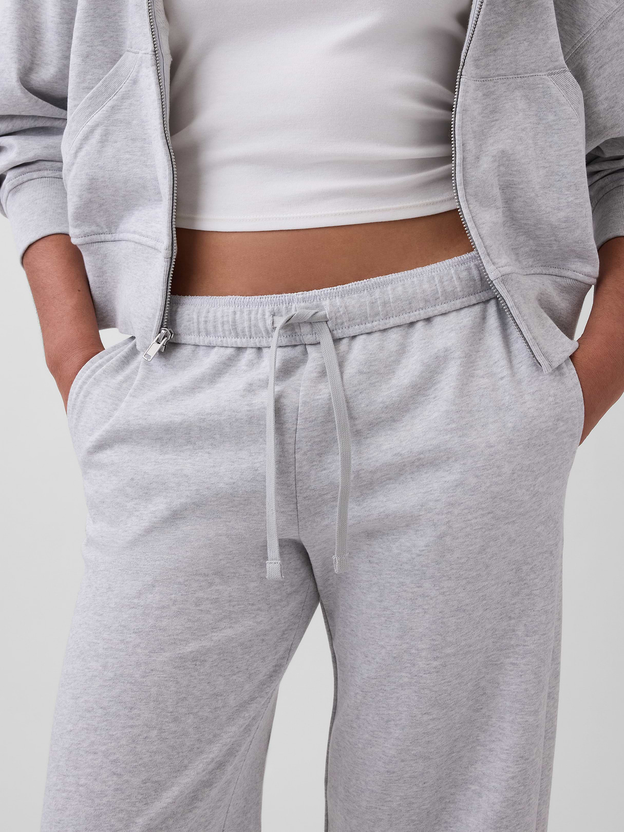 Mid Rise VintageSoft Terry Loose Sweatpants - Heather grey