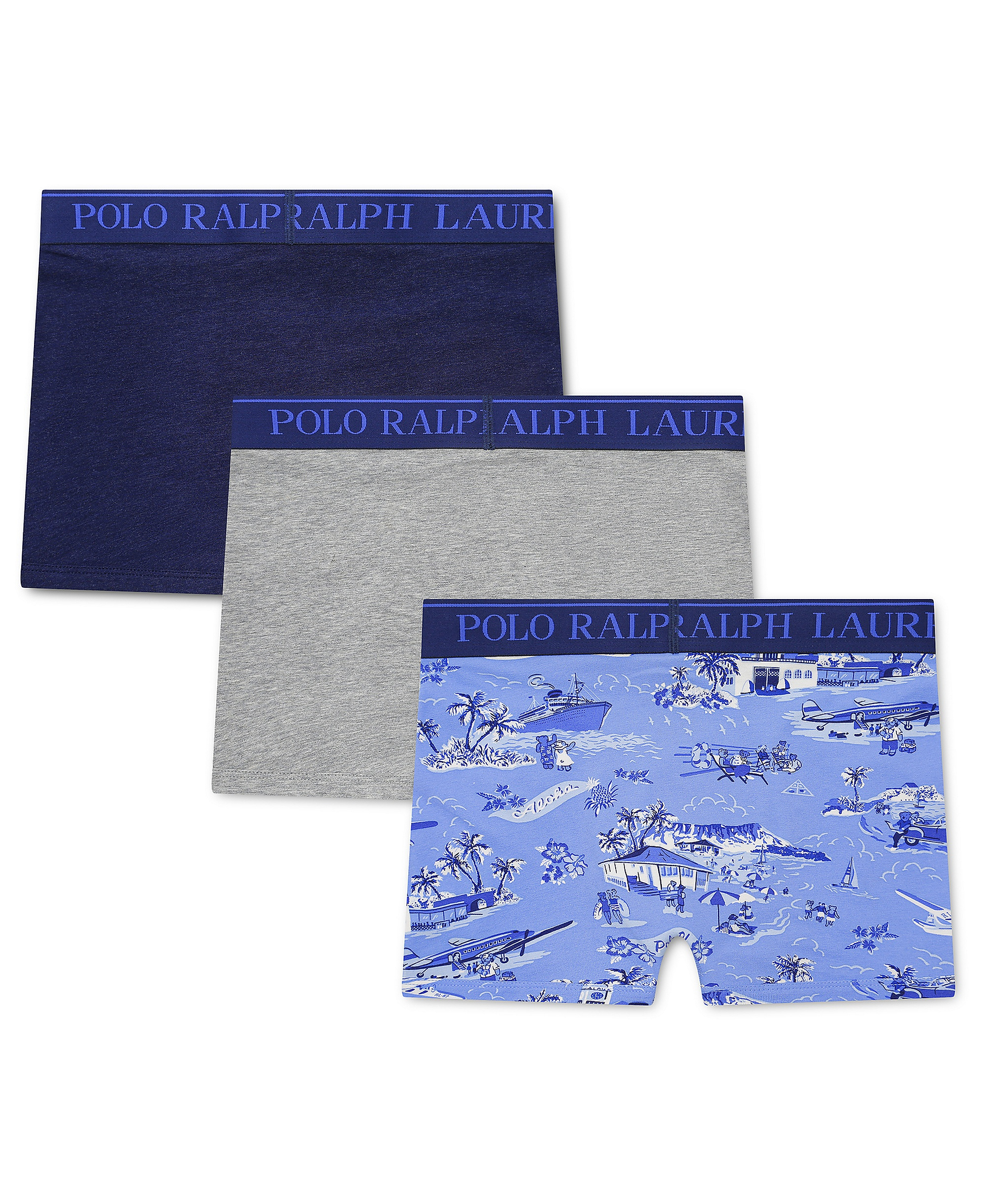 Polo Ralph Lauren Boys' 8-20 Cotton Stretch Boxer Briefs, 3-Pack - Spring Navy