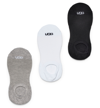 UGG Women's 3-Pack Stela No Show Socks - White/Grey/Black