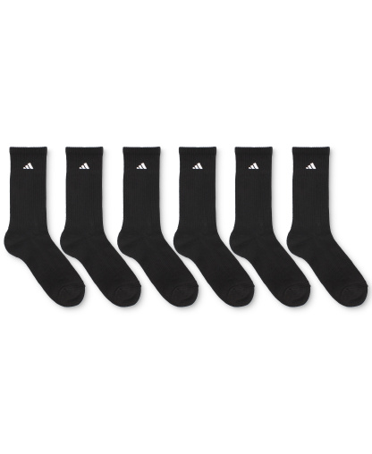 adidas Men's Cushioned Athletic 6-Pack Crew Socks - Black
