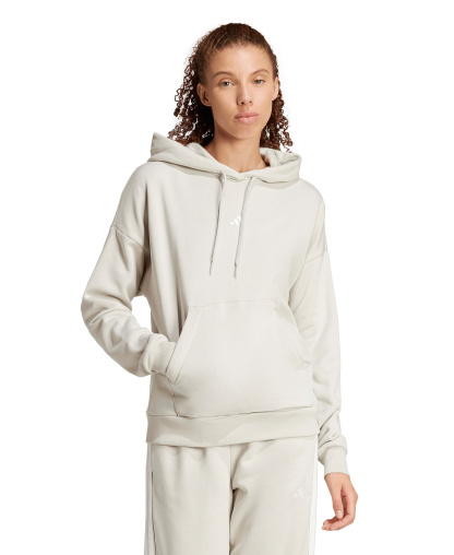 adidas Women's Essentials Long-Sleeve Logo Hoodie - Wonder Alumina/White