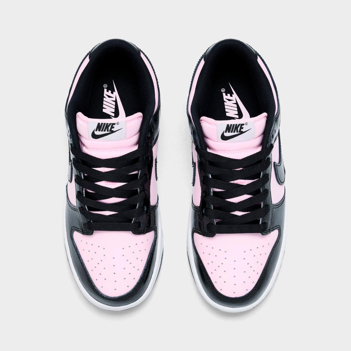 Women's Nithtke Dunk Low Patent Leather Casual Shoes - Pink Foam/Black/White - Top view