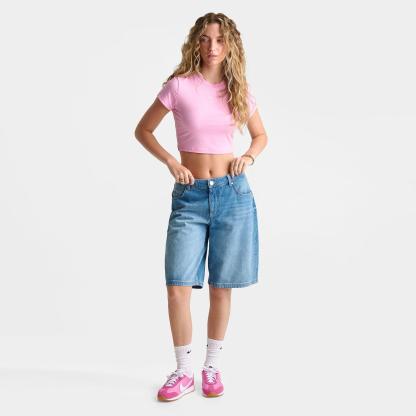 Women's Nithtke Sportswear Chill Knit Cropped T-Shirt - Pink Rise