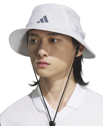 adidas Men's Wide Brim Victory 5 Bucket Hat - White/Onix Gray/Black