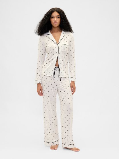 SoftMade Modal PJ Top - Black bow print