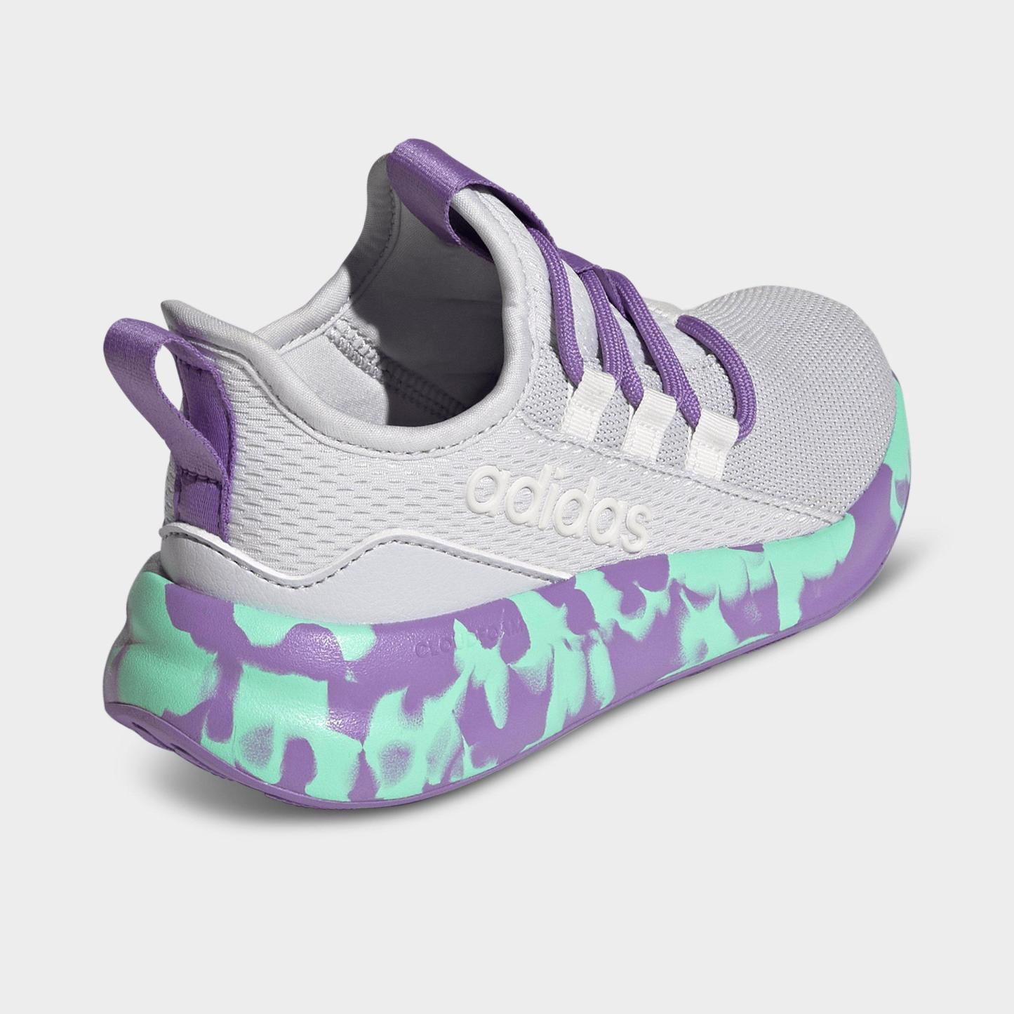 Girls' Little Kids' and Big Kids' adidas Lite Racer Adapt 8.0 Stretch Lace Casual Shoes - Part 1 - Dash Grey/Violet Fusion/Pulse Mint - Back view