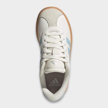 Big Kids' adidas VL Court 3.0 Skateboarding Casual Shoes - Core White/Ice Blue/Gum - Top view
