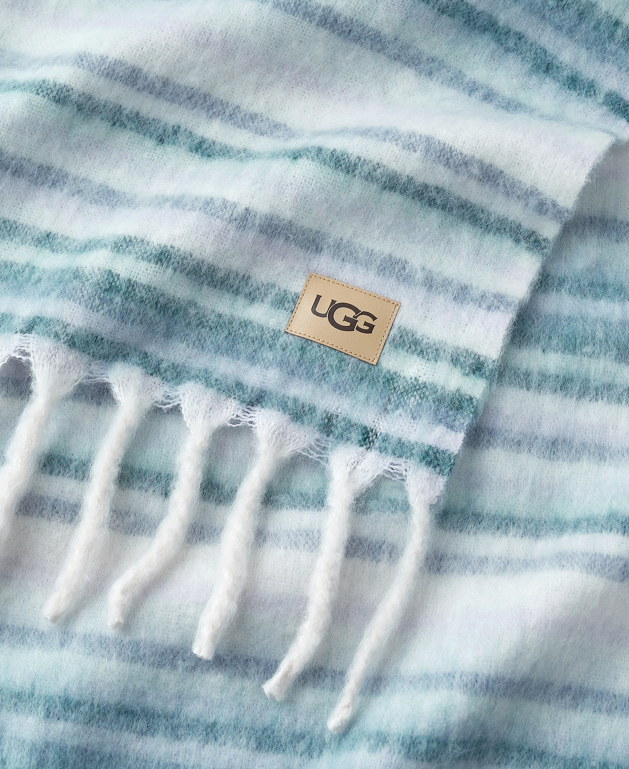 UGG® Joana Striped Throw, 50" x 70" - Silver Blue