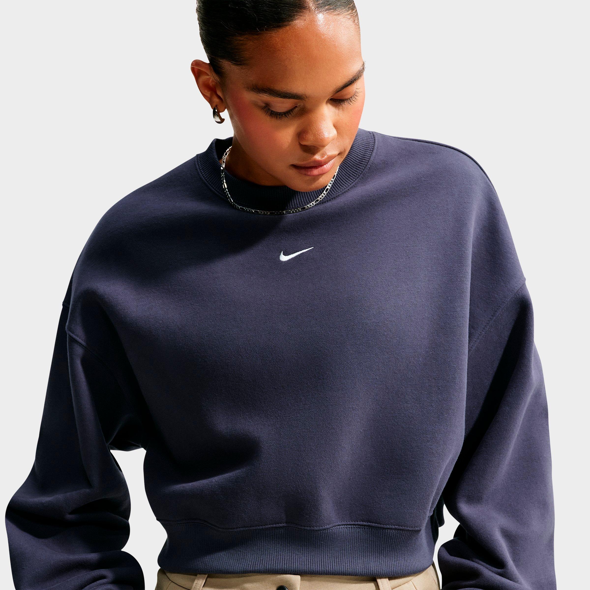 Women's Nithtke Studio Fleece Medium Weight Oversized Cropped Crewneck Sweatshirt - Gridiron/Sail