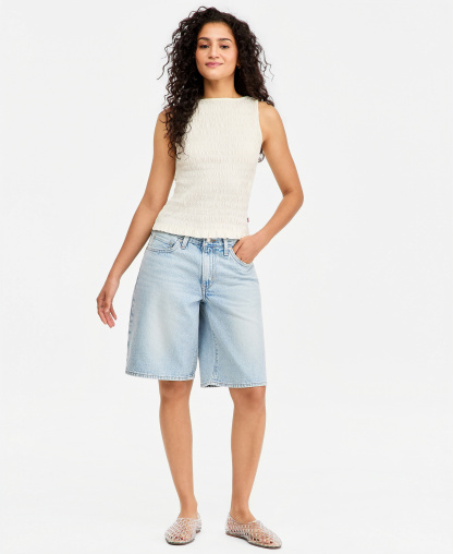 Levi's Women's Bella Smocked Boat Neck Top - Egret