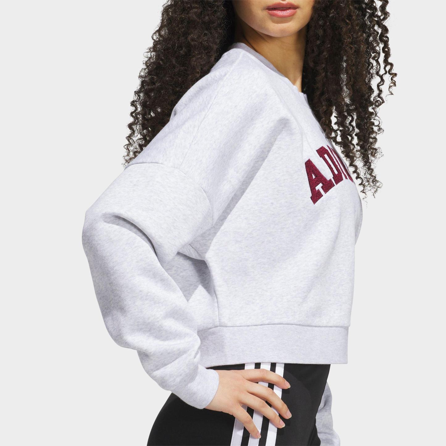 Women's adidas Sportswear Chenille Logo Graphic Sweatshirt - Light Grey Heather
