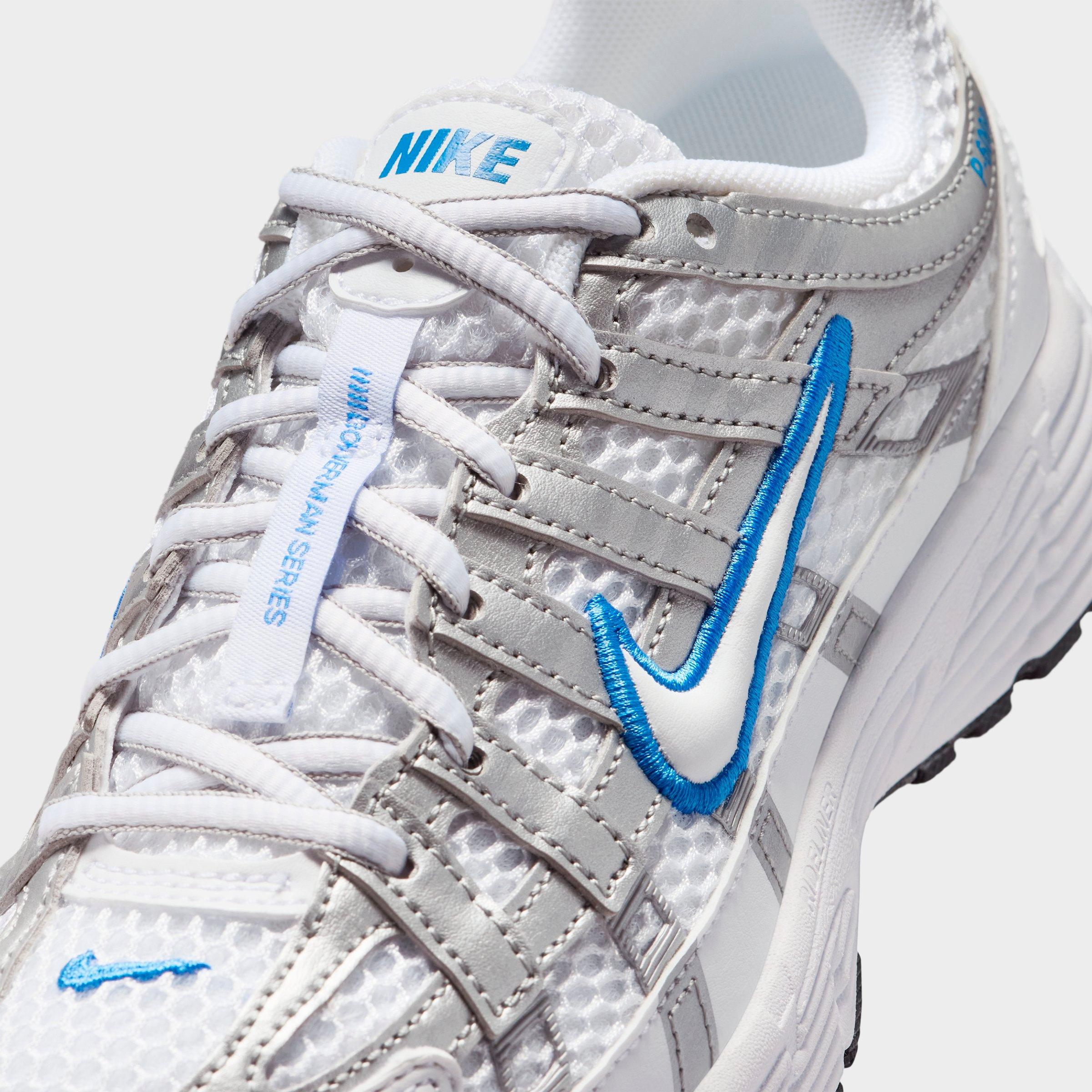 Big Kids' Nithtke P-6000 Casual Shoes - White/Blue Crystal/Metallic Silver/White - Detail shot