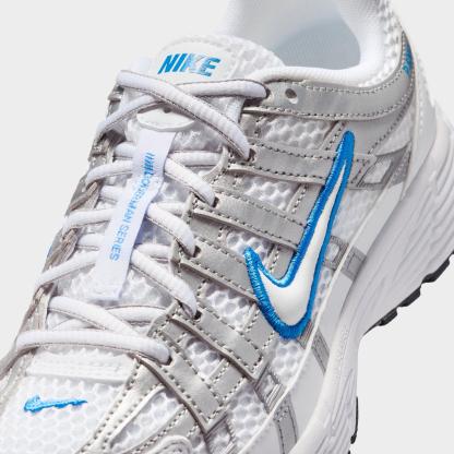Big Kids' Nithtke P-6000 Casual Shoes - White/Blue Crystal/Metallic Silver/White - Detail shot