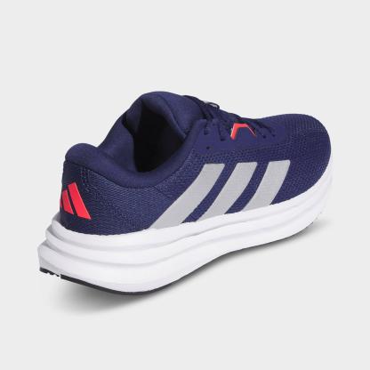 Men's adidas Galaxy 7 Running Shoes - Dark Blue/Silver Metallic/Lucid Red - Back view