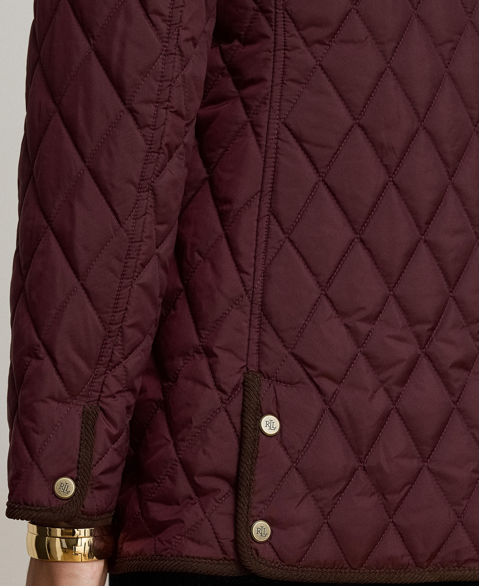 Lauren Ralph Lauren Women's Crested Quilted Jacket - DARK GARNET