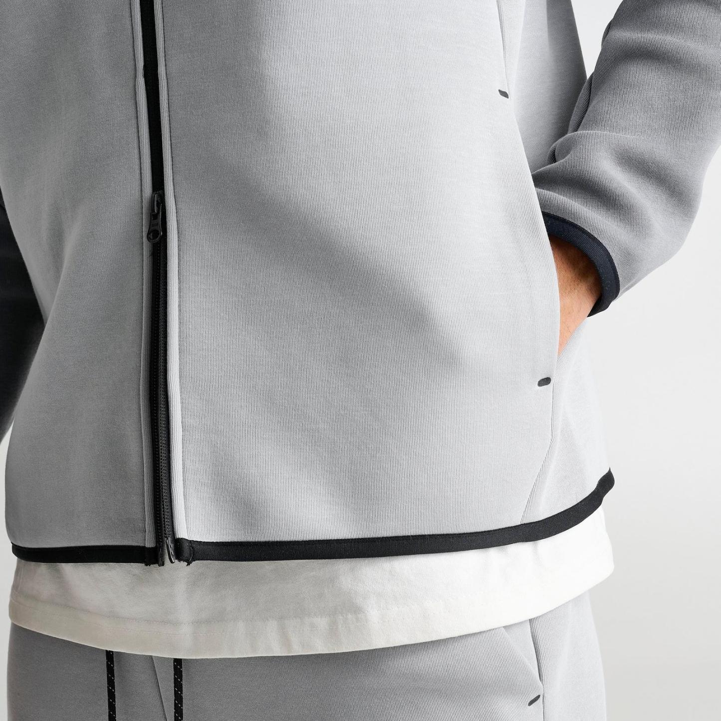 Men's Nike Tech Fleece Windrunner Full-Zip Jacket - Light Smoke Grey/Anthracite/Pink Foam