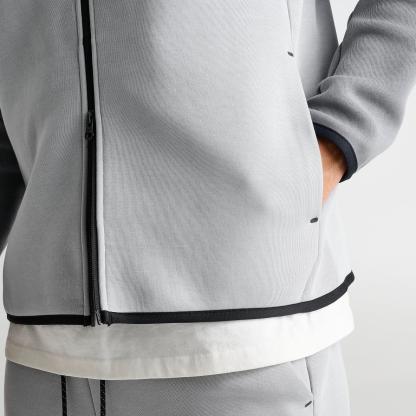 Men's Nike Tech Fleece Windrunner Full-Zip Jacket - Light Smoke Grey/Anthracite/Pink Foam