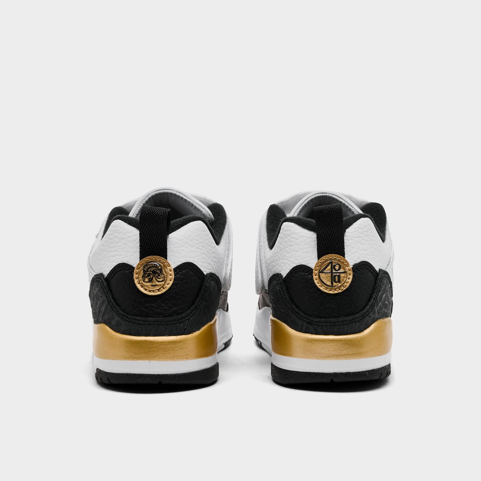 Little Kids' Jordan Spizike Low Casual Shoes - White/Metallic Gold/Black - view 4
