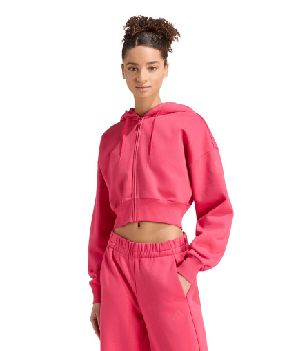 adidas Women's Essentials Contemporary Fleece Full-Zip Hooded Jacket - Power Pink