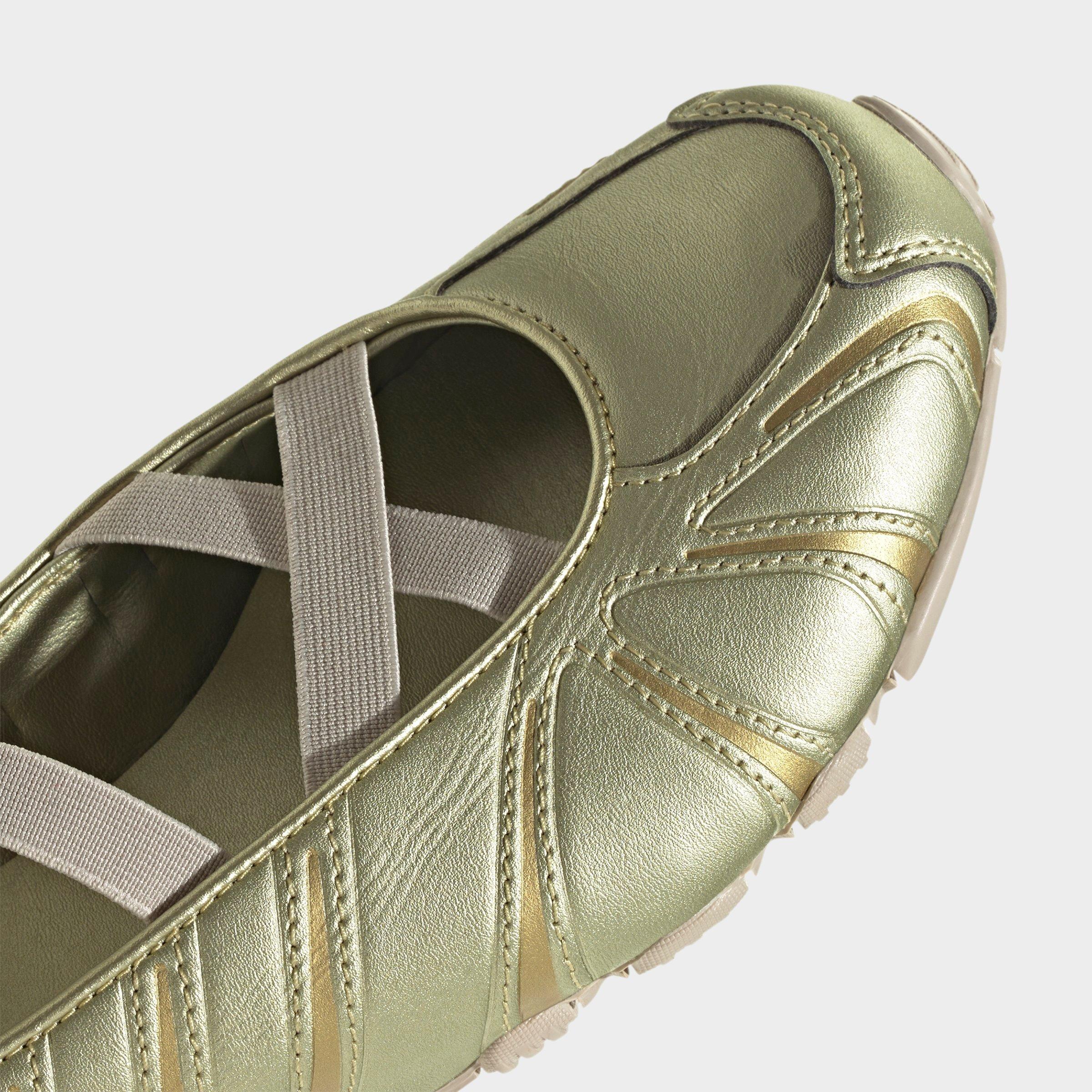 Women's adidas Originals Ghost Sprint Ballet Shoes - Gold Metallic/Gold Metallic/Crystal Linen - Detail shot