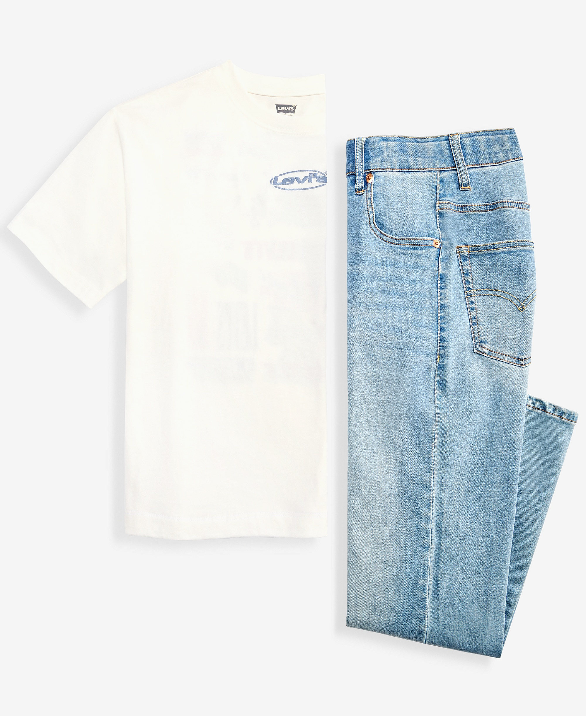 Levi's Boys 8-20 Heritage Logos Tee & 514™ Straight On The Move Jeans - Basil Sky