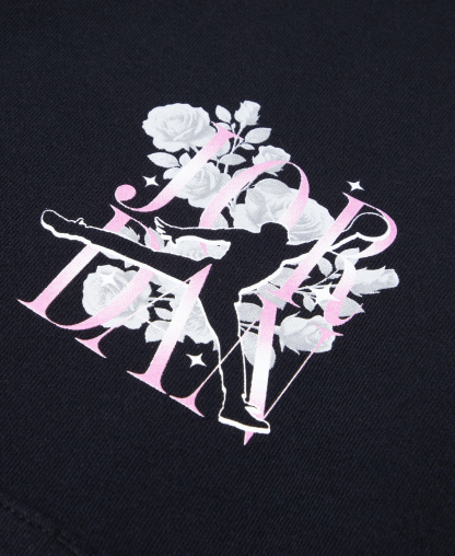 Jordan Girls' 7-16 Floral Stack Pullover Hoodie - Black