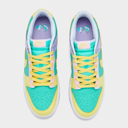 Men's Nike Dunk Low Retro SE Casual Shoes - Emerald Rise/Hydrangeas/White/Yellow Pulse