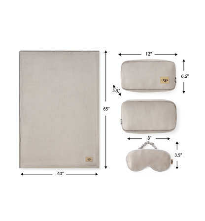 UGG® Raegan 3-Piece Throw, Eye Mask and Case Gift Set - Oyster