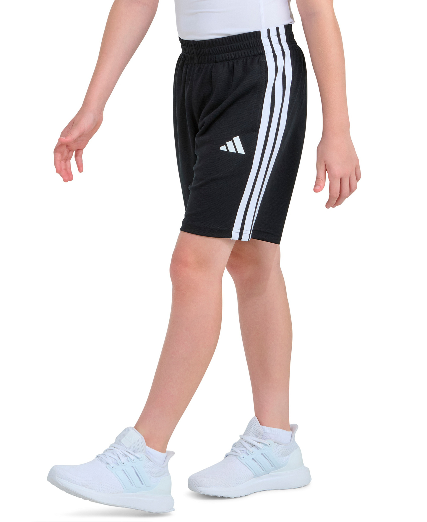 adidas Boys' 8-18 Elastic Waistband Drawcord Shorts - Black