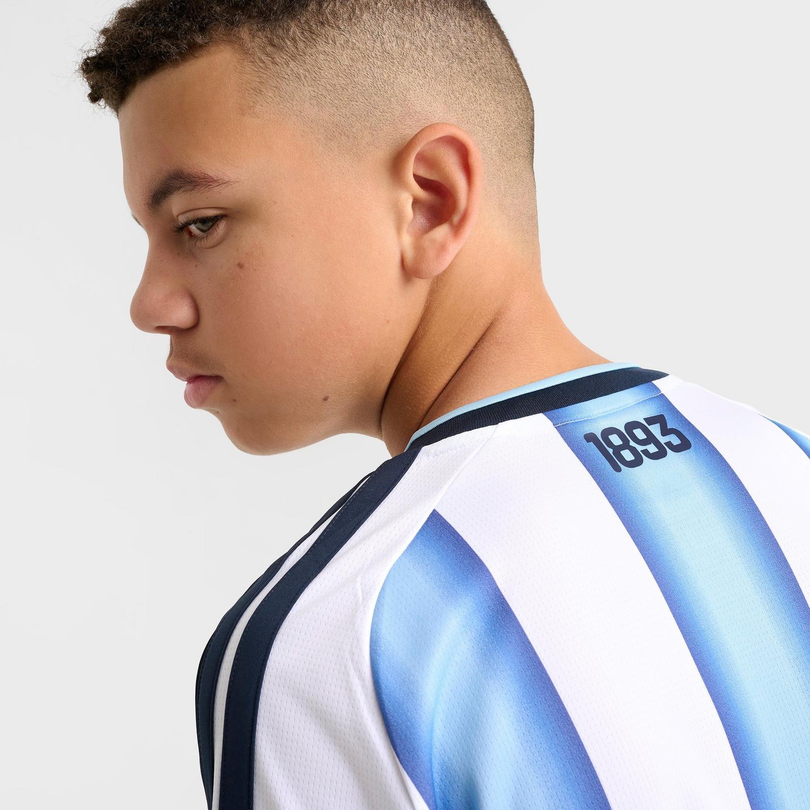 Big Kids' adidas Argentina Home Replica Soccer Jersey - White/Icey Blue/Light Blue - view 6