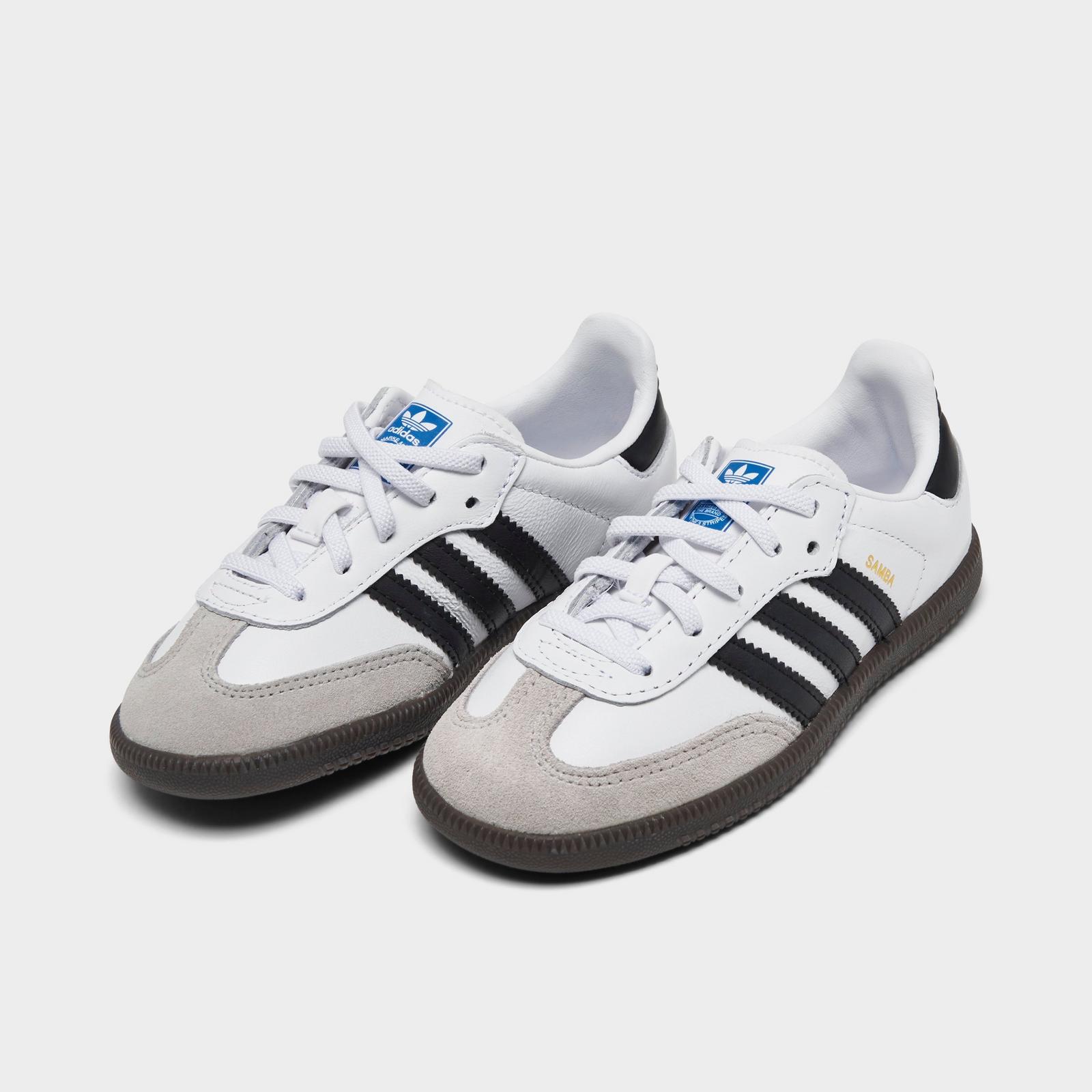 Kids' Toddler adidas Originals Samba OG Stretch Lace Casual Shoes - White/Black/Gum 5 - view 2