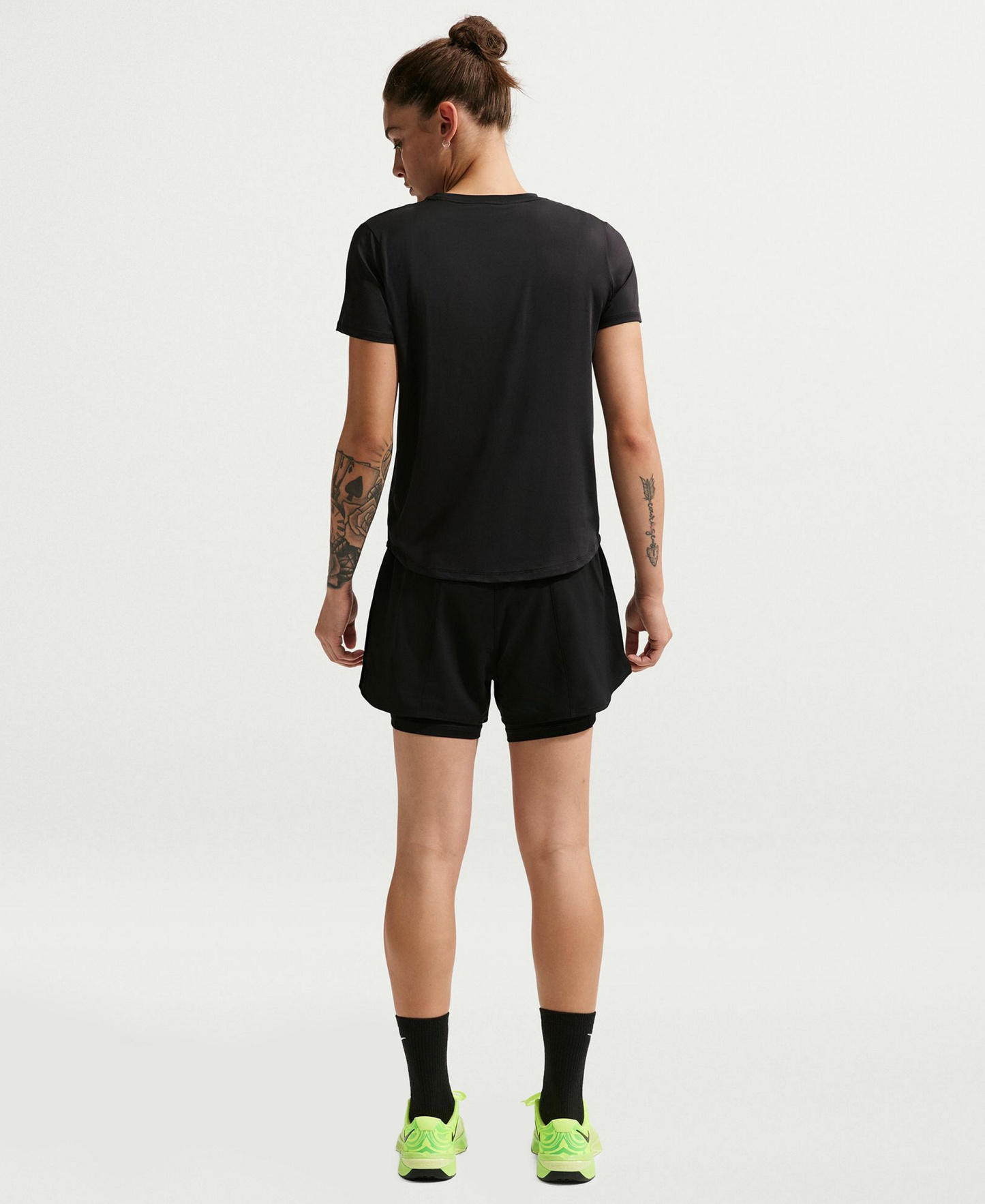 Nike Women's One Dri-Fit High-Waist 2-in-1 Shorts - Black/white
