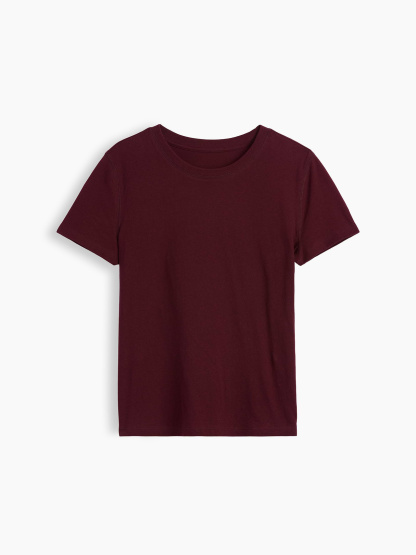 100% Cotton Authentic Shrunken T-Shirt - Noir red