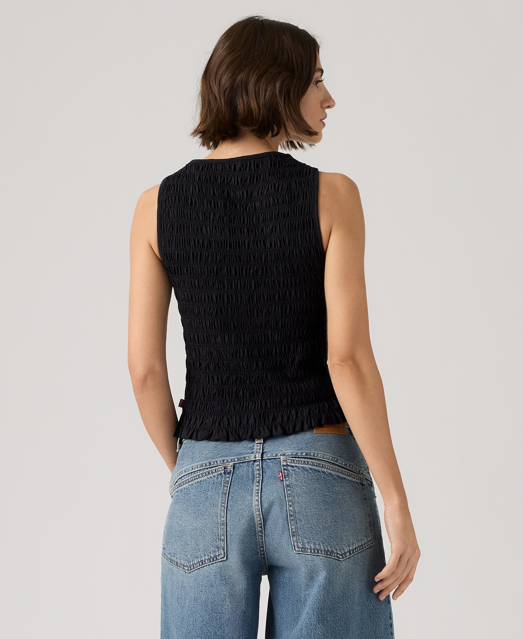 Levi's Women's Bella Smocked Boat Neck Top - Anthracite Night