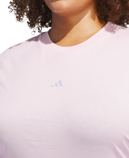 adidas Women's Short-Sleeve Cotton Crewneck Logo T-Shirt - Bright Pink