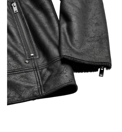 UGG® Men's Thayden Luxefluff Fleece Lined Faux Leather Jacket - Black