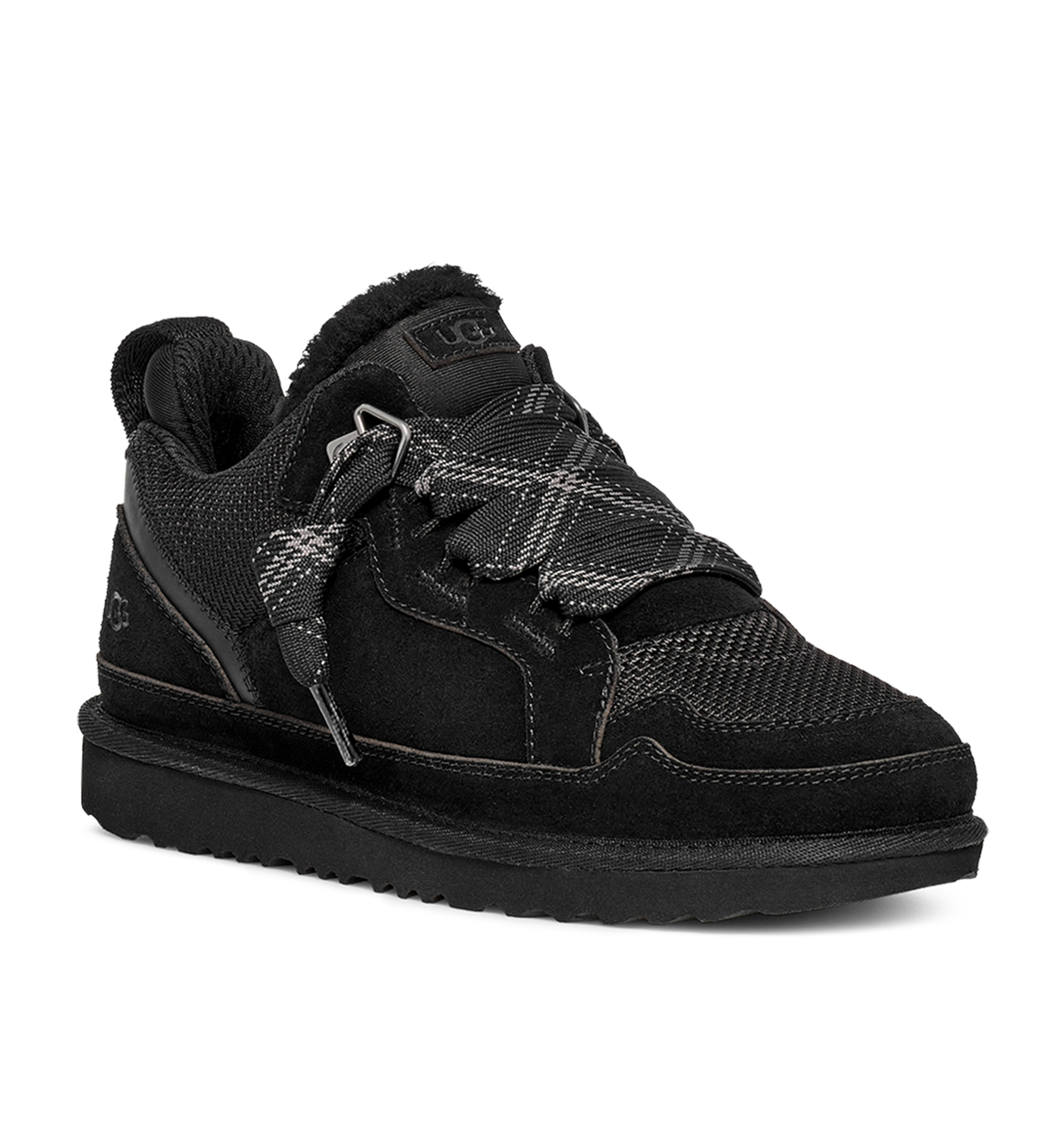 UGG® Kids' Lowmel Lace-Up Cozy Sneakers - Black