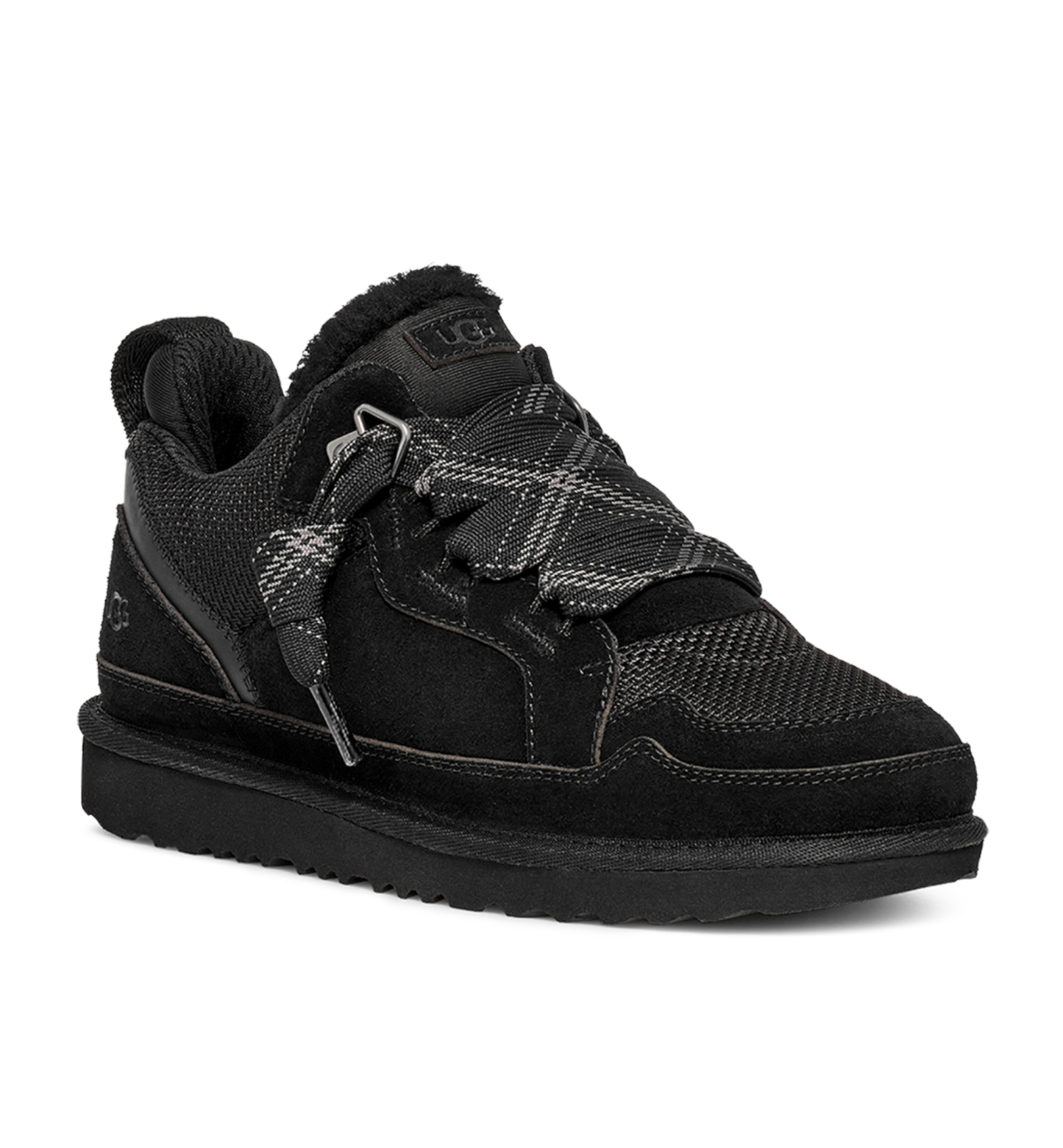 UGG® Kids' Lowmel Lace-Up Cozy Sneakers - Black