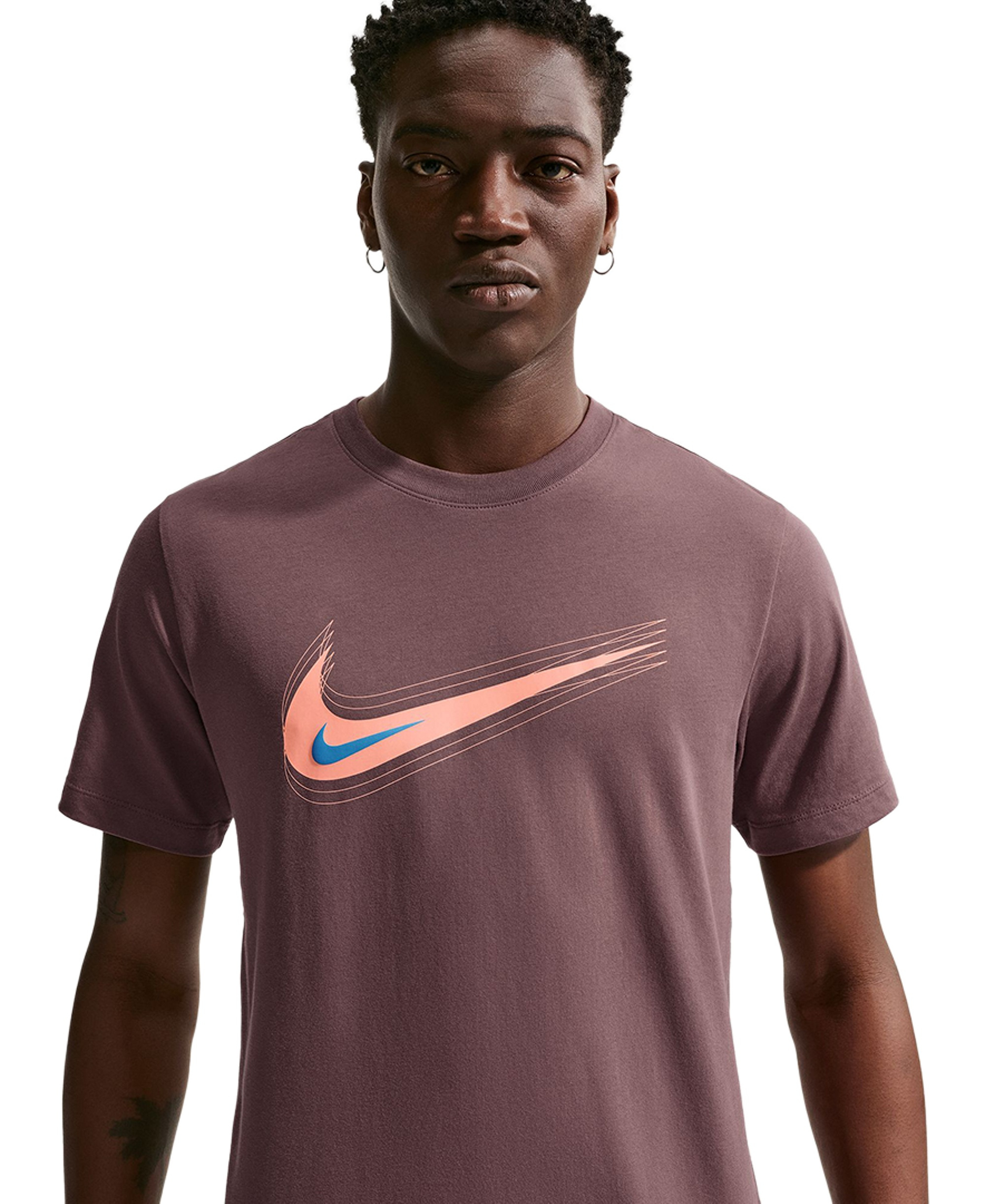 Nike Men's Swoosh Logo Crewneck T-Shirt - Tattoo