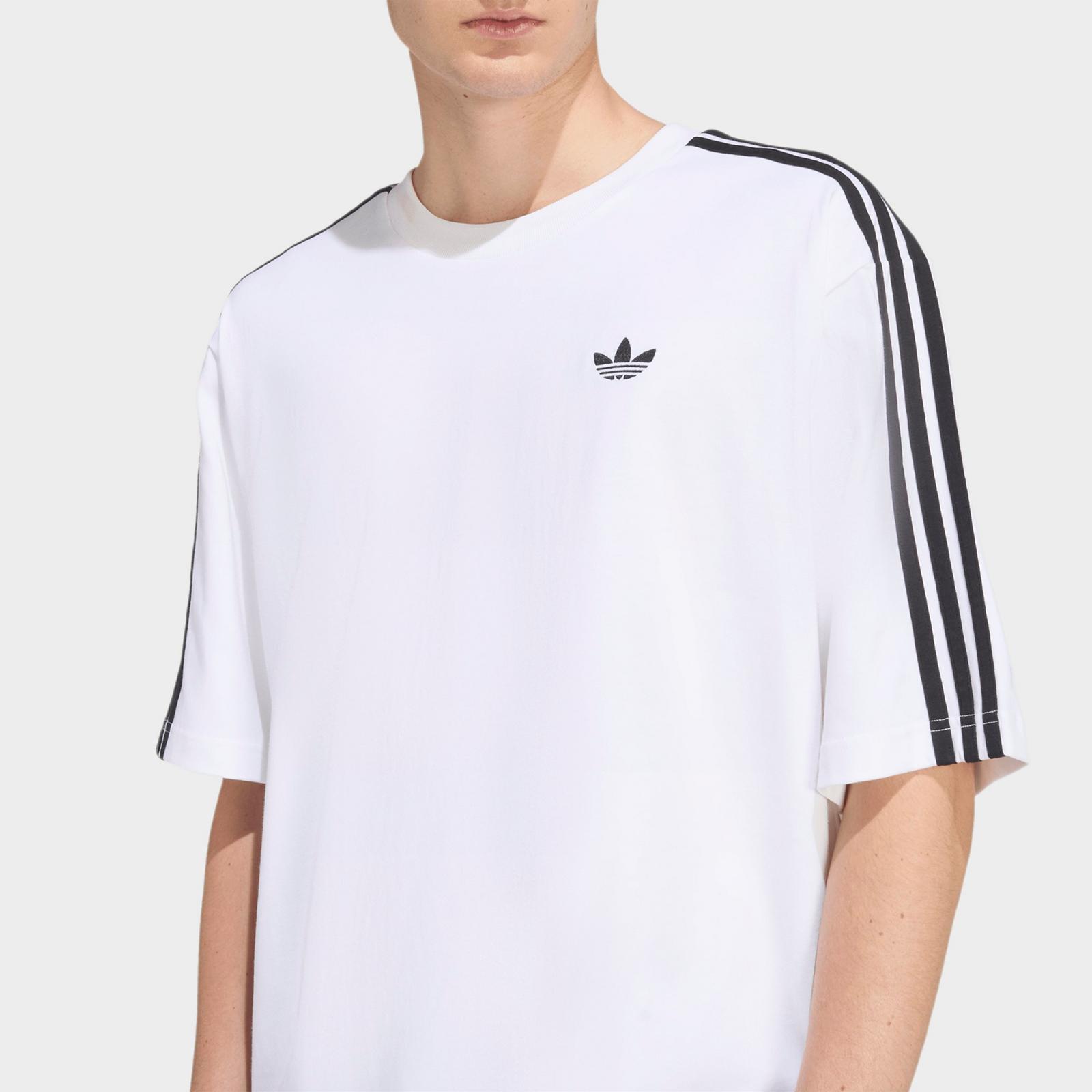 Men's adidas Originals adicolor 3-Stripes Oversized T-Shirt - White - view 4
