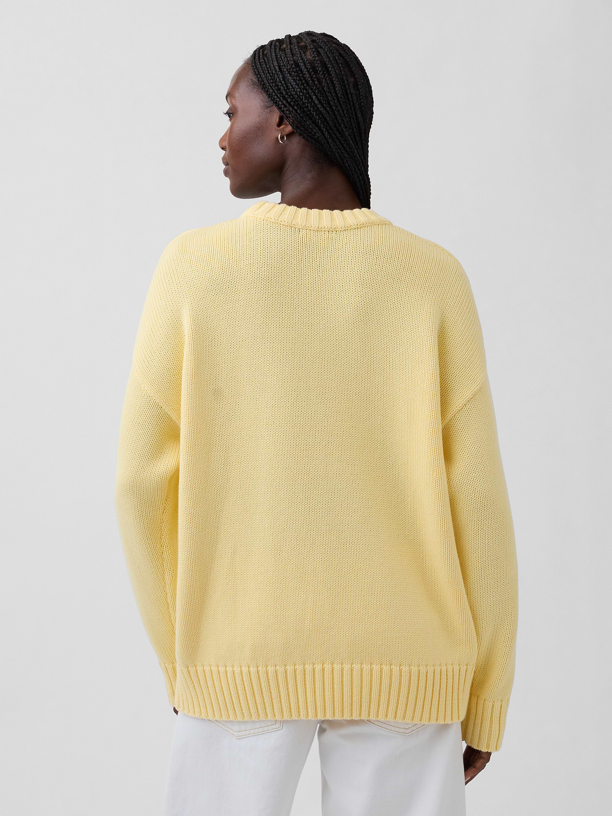 100% Cotton Oversized Sweater - Maize yellow