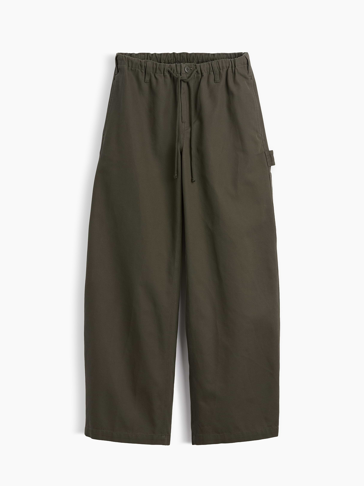 Canvas Easy Baggy Barrel Cargo Pants - Bamboo green