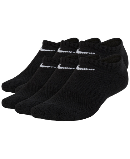 Nike Big Kids' Cushioned No-Show Socks, 6 Pairs - Black