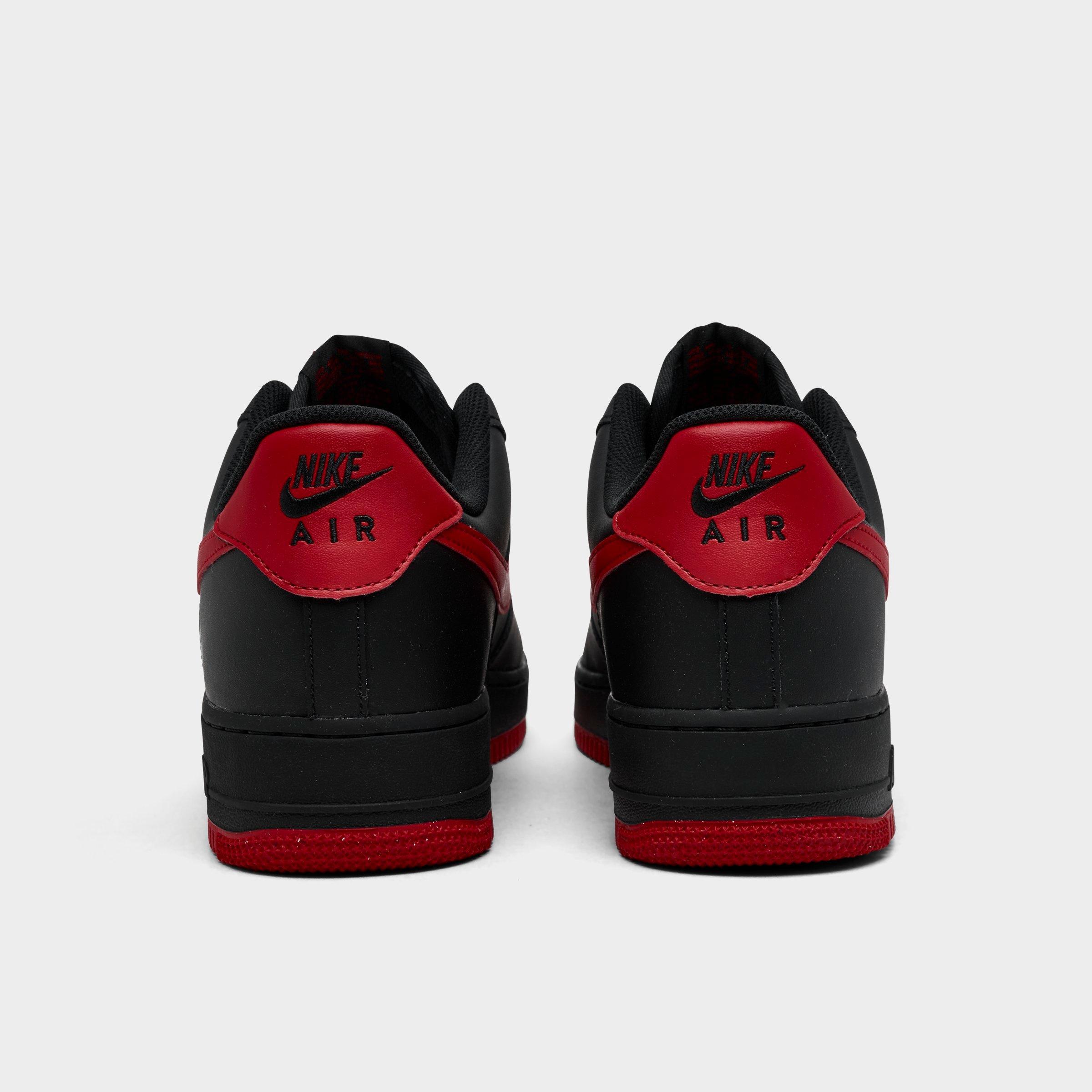 Men's Nithtke Air Force 1 '07 Casual Shoes - Part 2 - Black/University Red/Black - Back view