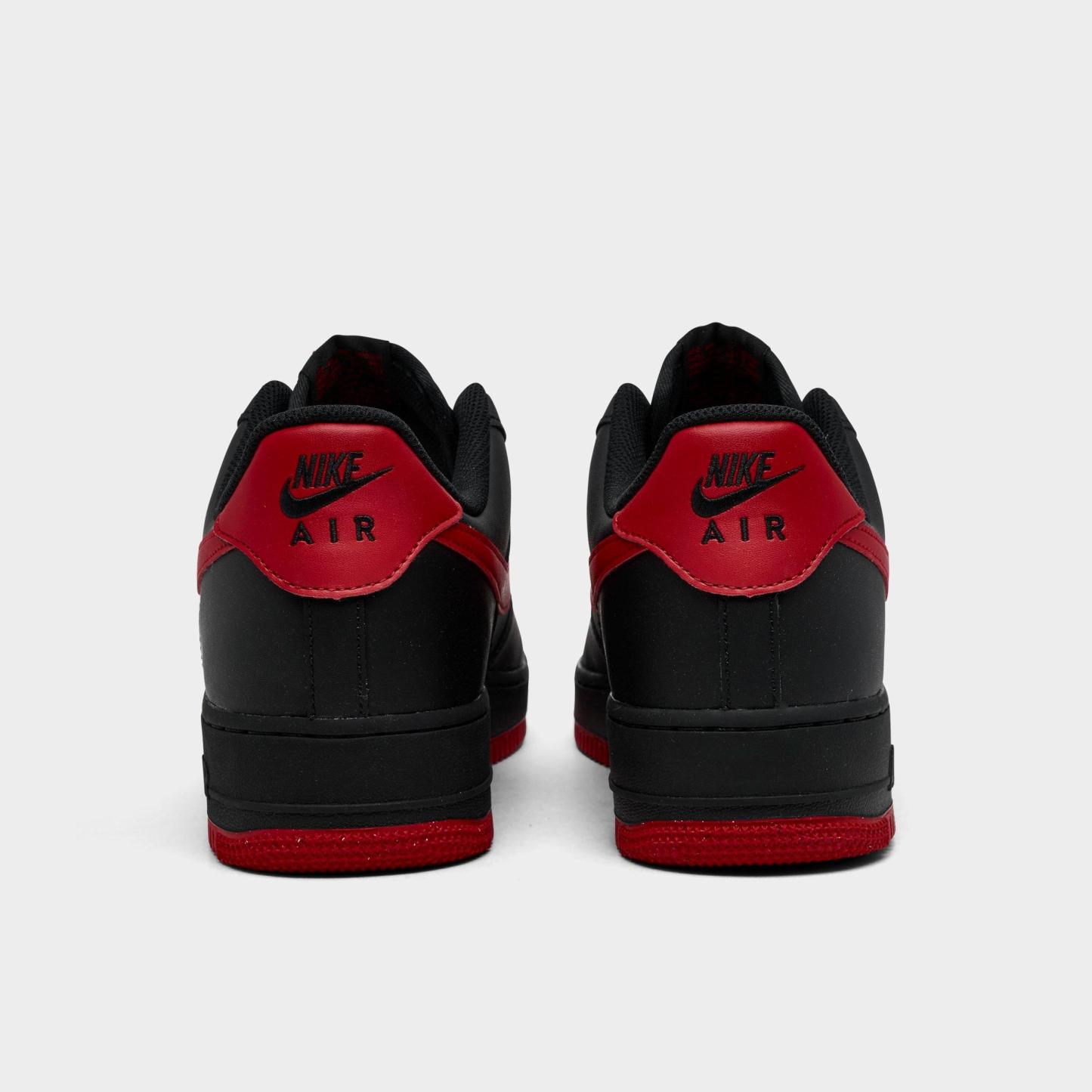 Men's Nithtke Air Force 1 '07 Casual Shoes - Part 2 - Black/University Red/Black - Back view