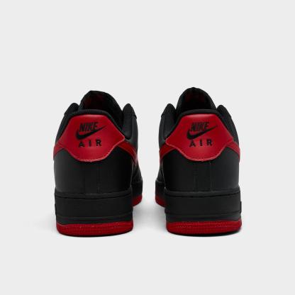 Men's Nithtke Air Force 1 '07 Casual Shoes - Part 2 - Black/University Red/Black - Back view