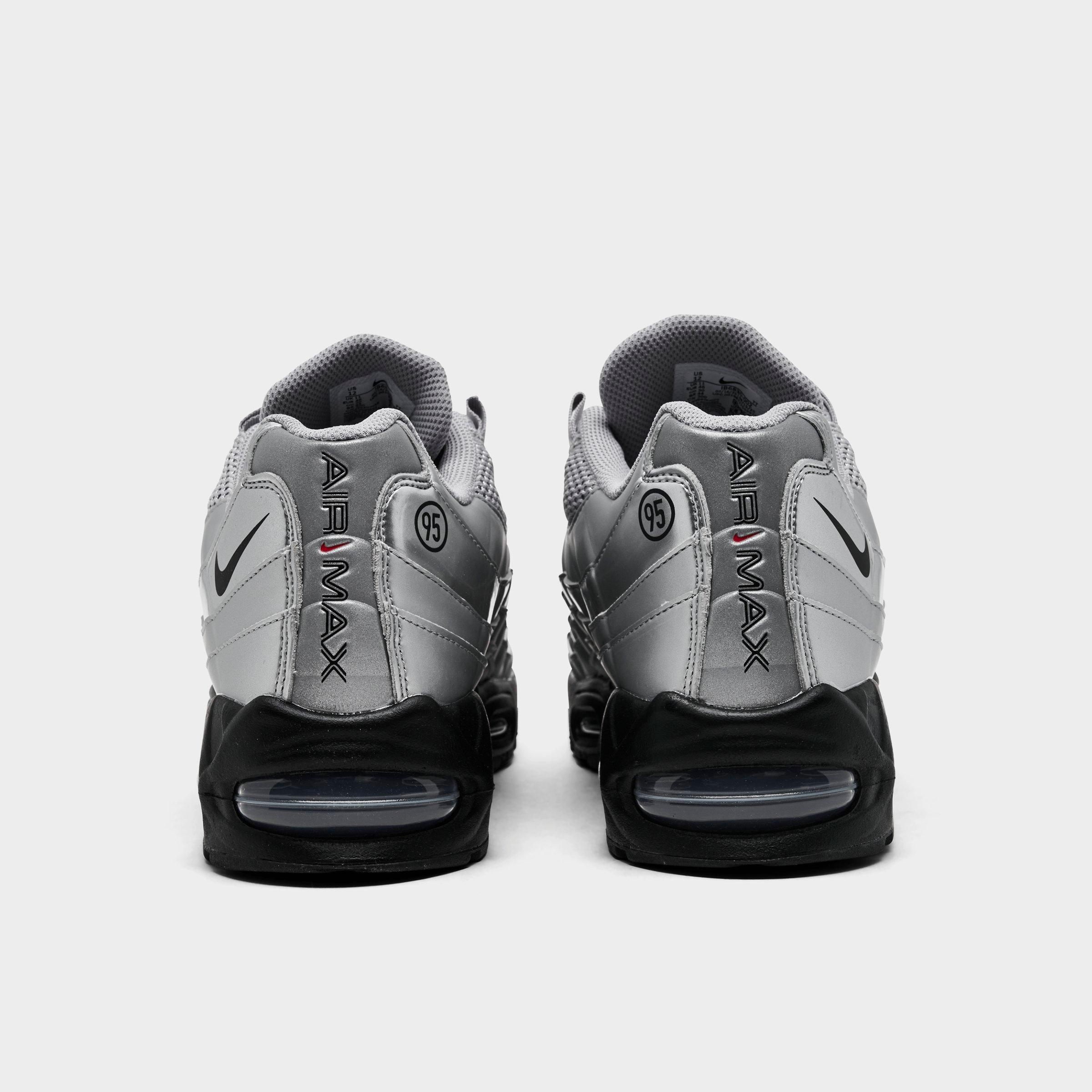 Men's Nithtke Air Max 95 Big Bubble Total 90 Casual Shoes - Metallic Silver/Black/Black - Back view