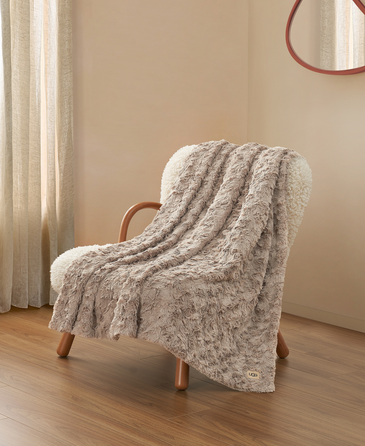 UGG® Adalee Faux Fur Throw, 50" x 70" - Oyster